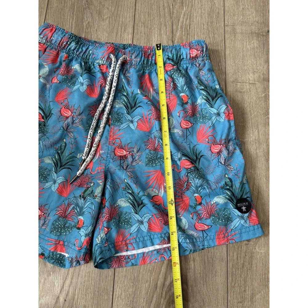Molokai Surf‎ Co Tropical Flamingo Swim/board Trunks Men's Size Small